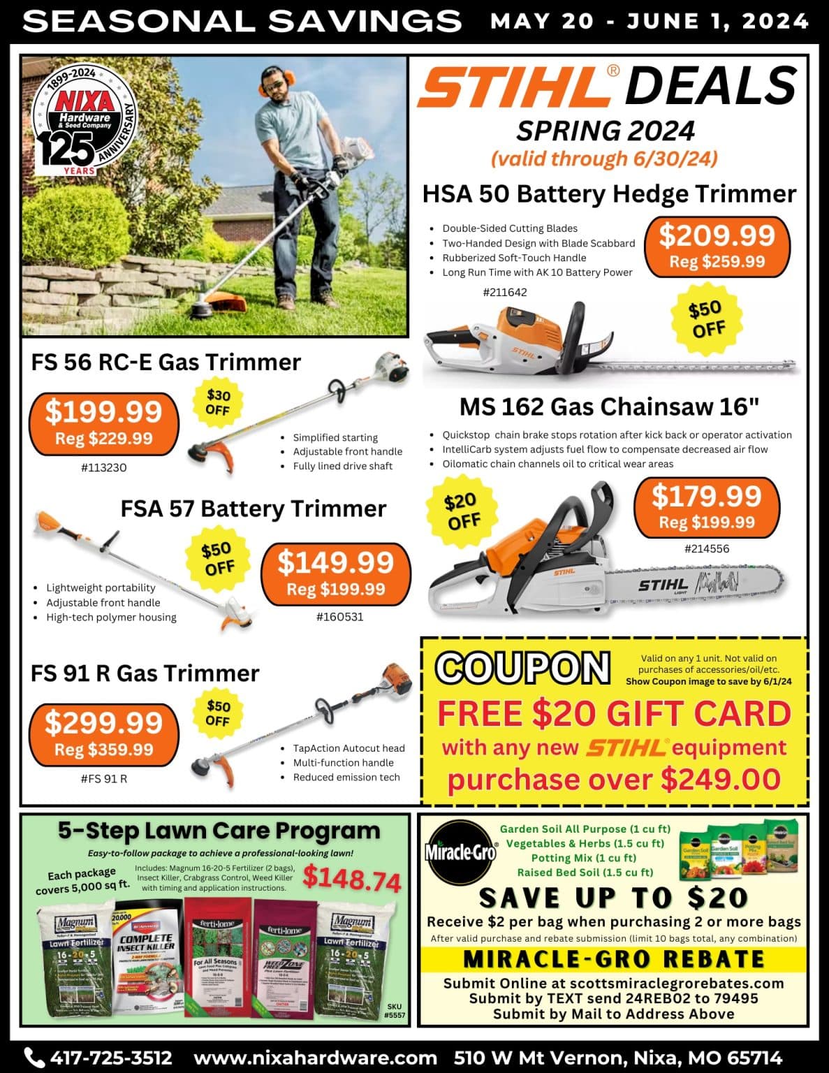 Current Specials Nixa Hardware & Seed Company