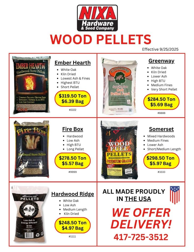 Wood Pellet Price Sheet 2025