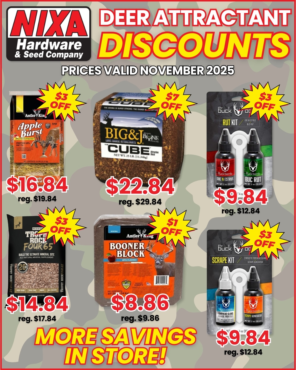 Deer Attractant Discounts - November 2025