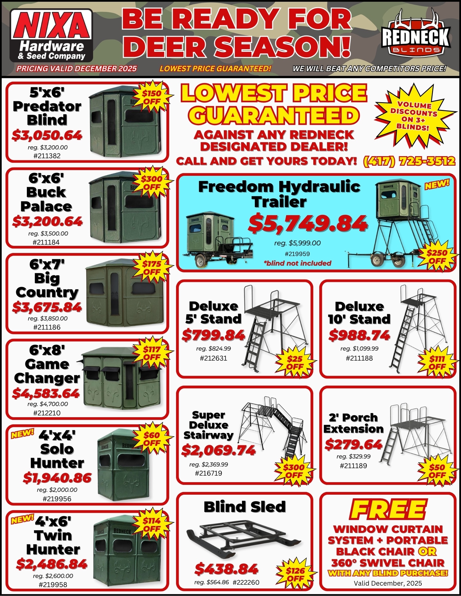 Craig's Redneck Blinds Flyer - December 2025