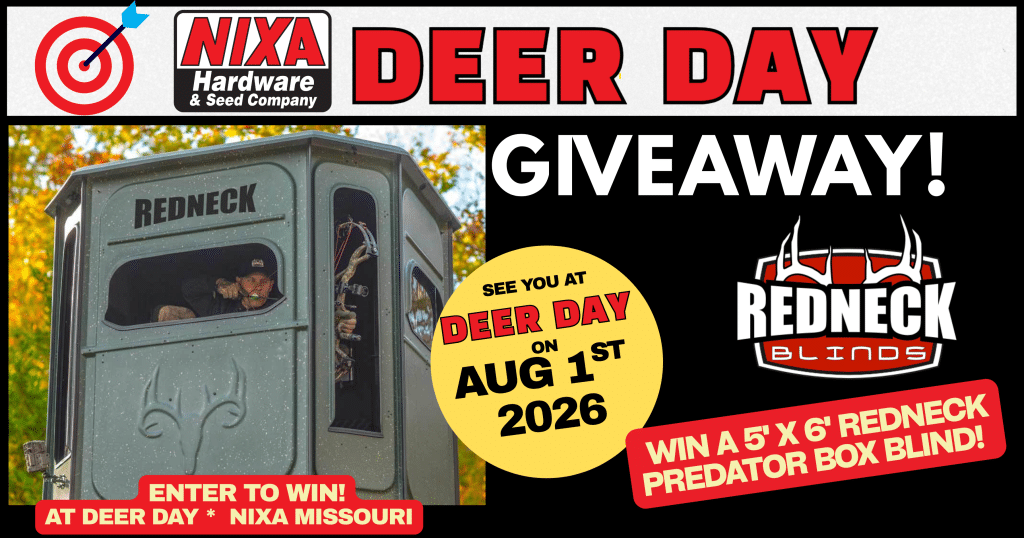Win a 5' x 6' Predator box blind at Nixa Hardware Deer Day