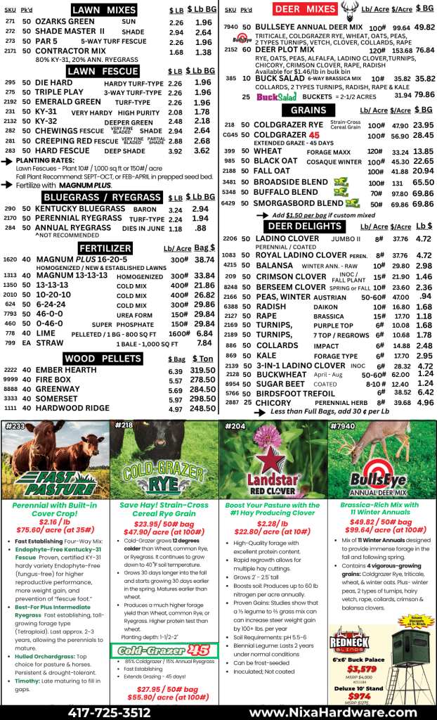 Nixa Hardware Seed Mailer Fall 2026 pg2